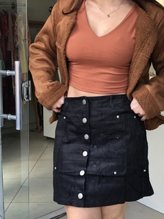 Saia de botões em veludo - Closet's - moda feminina moda blogueira moda balada 