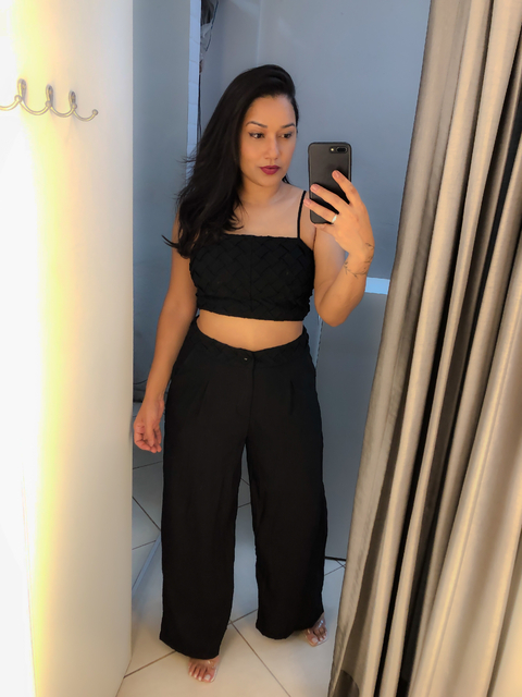 Conjunto calça e cropped preto