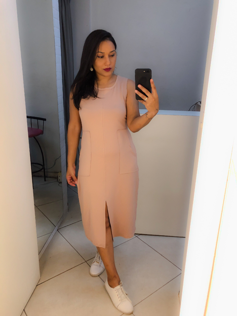 Vestido regata nude - comprar online