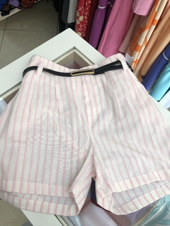 short em linho rosa listrado - comprar online