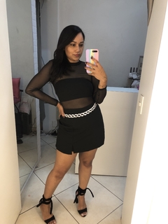 Body tule preto Manga cumprida - comprar online