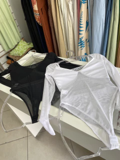 Body de tule com forro no peito Branco - comprar online