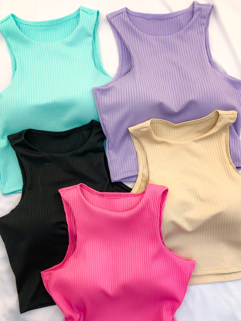 cropped cavado com bojo lilas