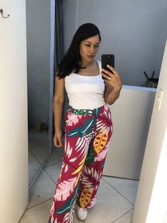 calça pantalona estampada fundo rosa - Closet's - moda feminina moda blogueira moda balada 