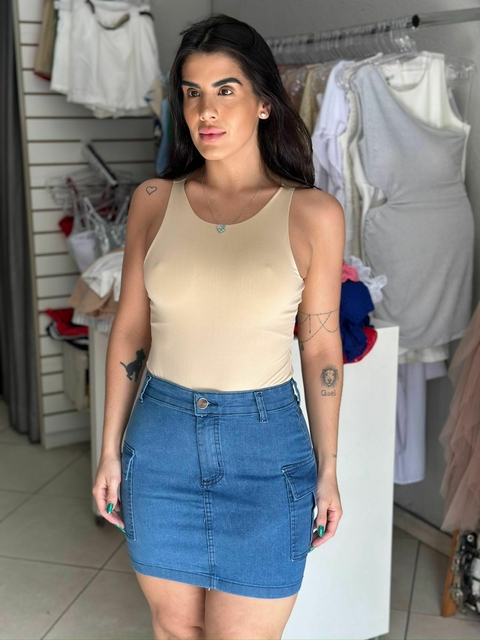 Saia cargo jeans clara