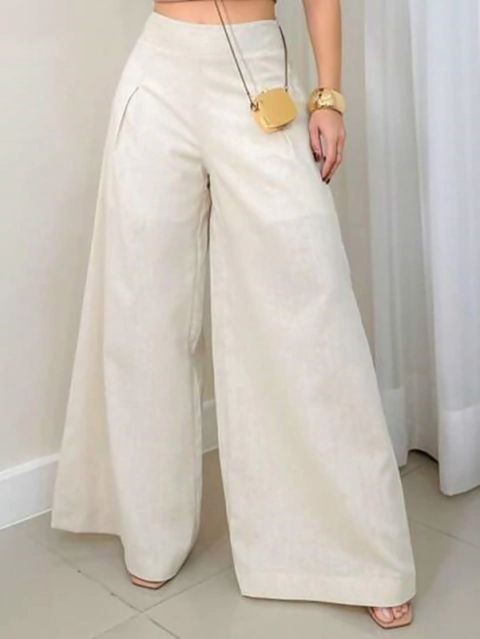 calça pantalona de cambraia