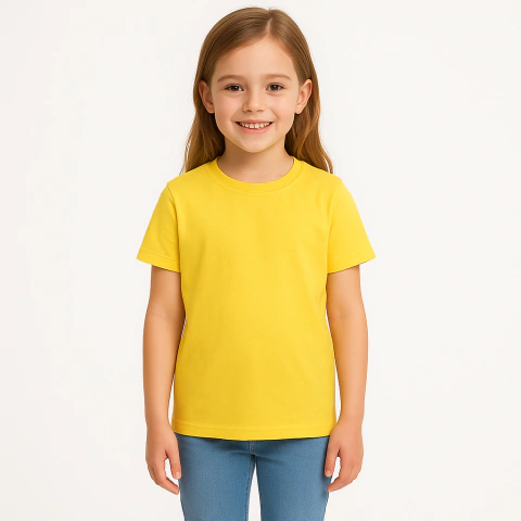 REMERA INFANTIL ALGODON PEINADO - AMARILLO - comprar online