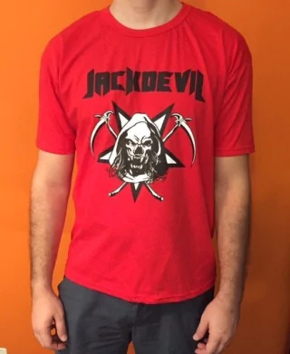 CAMISETA JACKDEVIL - "AVATAR VERMELHA" (INCLUI POSTER PROMOCIONAL DO CD + ADESIVO AVATAR AMARELO )