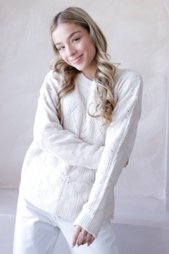SWEATER CARTAGENA CALADO NATURAL en internet