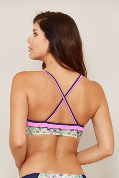 CORPIÑO TOP FRUNCIDO VERANO AZUL - comprar online