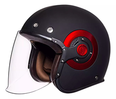 Imagen de CASCO SMK OPEN FACE EL DORADO JET CLASSIC MATE BLACK/RED