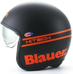 CASCO BLAUER PILOT 1.1 HT NEGRO MATE NARANJA - comprar online