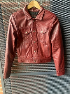 CAMPERA CUERO GENUINE LEATHER BORDO
