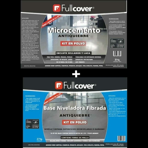 12,5 m2 Combo Microcemento Antiquiebre® + Base Niveladora Fibrada. (47Kg) - comprar online