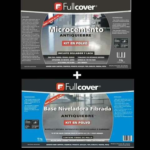5m2 Combo Microcemento Antiquiebre® + Base Niveladora Fibrada . (18 kg )