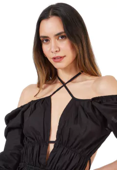 Imagen de Vestido Corto Negro Francy Leon espalda descubierta
