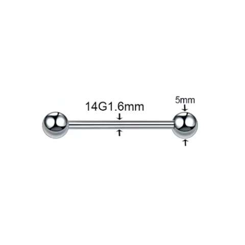 Barbell Língua Titânio 1.6mm x bola 5mm Rosca Externa TIT-11