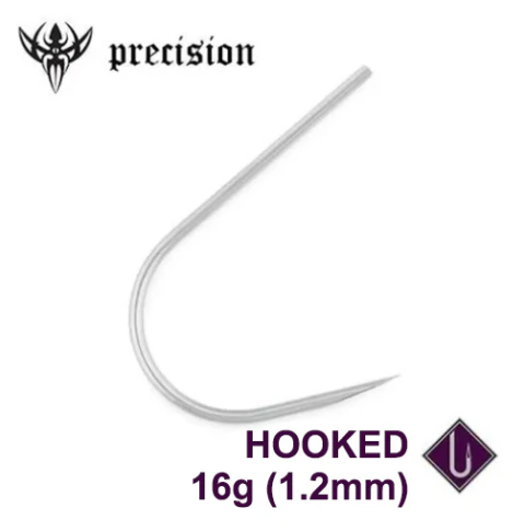 Agulhas Body Piercing PRECISION NEEDLES - CURVADA 16GA (1.2mm) 48mm HOOKED