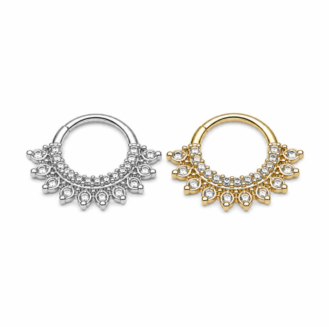 Argola Daith / Septo BANHADO com Pedras M213 (Mod Pedras Frontal floral) BNH-18