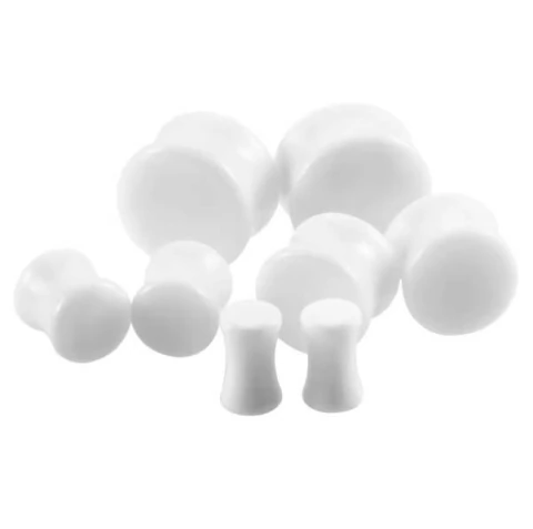 Alargador Plug Acrílico Branco - 04mm ao 30mm