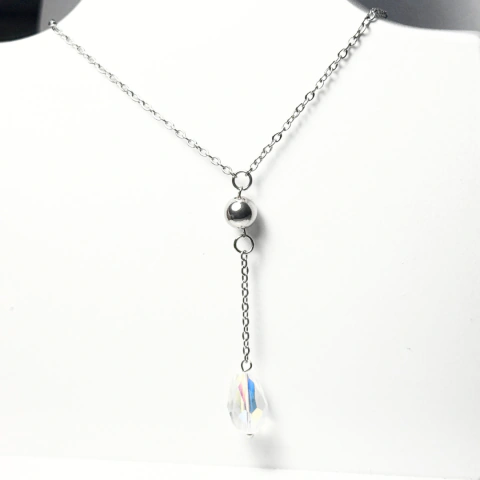 Conjunto c/gota cristal acero