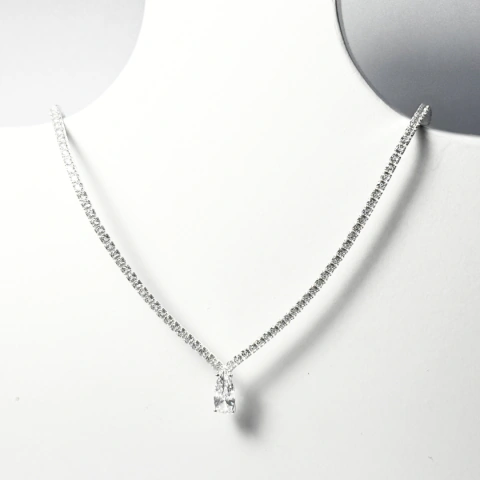 Gargantilla tennis gota plata