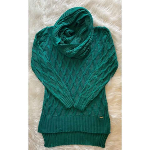 Blusa triangulo com gola avulsa - Verde bandeira