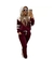 Conjunto Moletom Inverno Frio Malha Crepe com Capuz Marsala