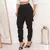 Calça Cargo Jogger Jeans Feminina Cintura Alta Com Lycra - comprar online