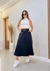 Saia Midi Longa Alfaiataria Com Bolso Elegante Com Cinto - comprar online