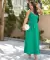 Vestido longo com laço, cor Verde - comprar online