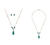 conjunto colar e brinco zirconias gotas verde