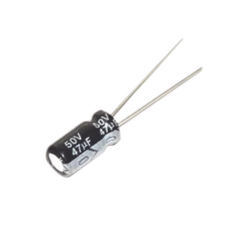 SYSCOM PARTS Capacitor Electrolítico de Aluminio, Radial de 47 µFd, 50 Vcc, 105 °C, 6.3 x 11 mm. MOD: 0047M0050V