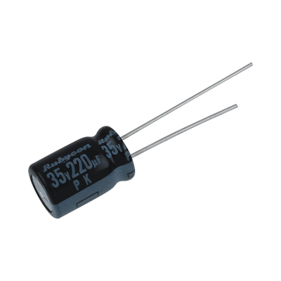 SYSCOM Capacitor Electrolítico Radial en Aluminio de 220 µFd, 35 Vcc, 105 °C, 10 x 12.5 mm. MOD: 0220M0035V