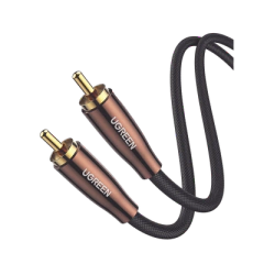 UGREEN Cable de Audio Coaxial Macho a Coaxial Macho (S/PDIF) / 5.1 Canales / Diseño de Blindaje Multiple / Núcleo de Cobre / Caja de Aleacion de Cobre / 2 Metros / Color Negro MOD: 10190