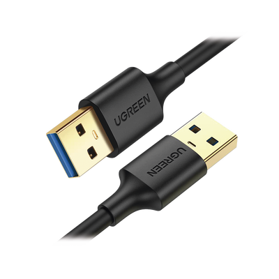 UGREEN Cable USB-A 3.0 a USB-A 3.0 / 1 Metro / Macho a Macho / Conector Niquelado / Núcleo de Cobre Estañado / Blindaje Múltiple / Velocidad 5Gbps / No Requiere Controlador / Compatible con USB2.0 Y USB 1.1 10370