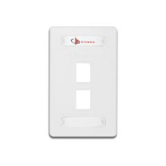SIEMON Placa de Pared Modular 10G MAX de 2 Salidas, Color Blanco MOD: 10GMX-FPS02-02
