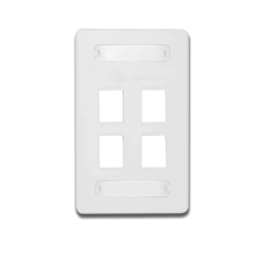 SIEMON Placa de Pared Modular 10G MAX de 4 Salidas, Color Blanco MOD: 10GMX-FPS04-02