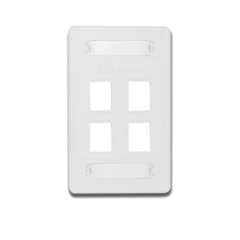 SIEMON Placa de Pared Modular 10G MAX de 4 Salidas, Color Blanco, Versión Bulk (Sin Empaque Individual) MOD: 10GMX-FPS04-02B