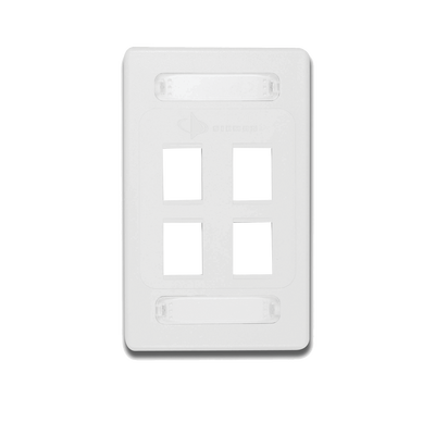 SIEMON Placa de Pared Modular 10G MAX de 4 Salidas, Color Blanco, Versión Bulk (Sin Empaque Individual) MOD: 10GMX-FPS04-02B