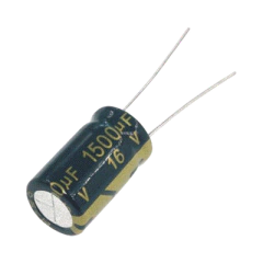 SYSCOM PARTS Capacitor Electrolítico de Aluminio, Radial de 1500 µFd, 16 Vcc, 105 °C, 10 x 20 mm. MOD: 1500MF0016V