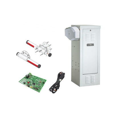 DKS DOORKING Kit de Barrera Vehicular 1601 de Uso CONTINUO Con Mástil de Aluminio 4 Metros / Incluye Sensor de Masa y Loop. MOD: 1601KTAL