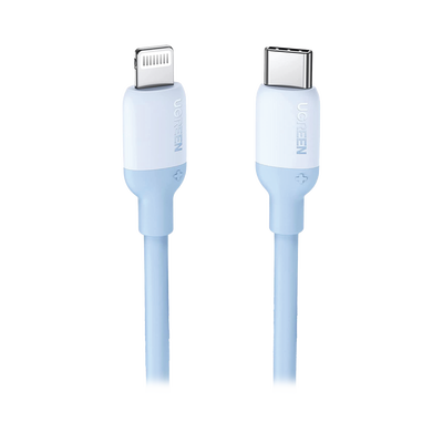 UGREEN Cable USB-C a Lightning / Certificado MFi / 1 Metro / Adecuado para iPhone, iPad, iPod / Carga Rápida PD 20W / Sincronización de Datos de hasta 480 Mbps / Goma de Silicona y TPE. / Suave al Tacto / Color Navy Blue MOD: 20313