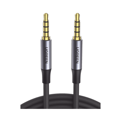 UGREEN Cable Auxiliar de 3.5mm / Cable Audio Estéreo / Núcleo de Alambre de Cobre Esmaltado / Carcasa de Aluminio Azul + Nylon Trenzado / Soporta Micrófono / 2 Metros 20782