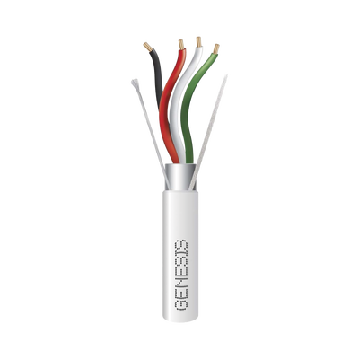 HONEYWELL HOME RESIDEO Bobina de 305 M de cable 4X22 AWG BLINDADO, RISER, PLENUM de Color Blanco, para Aplicaciones de Audio, Seguridad y Control 22041101