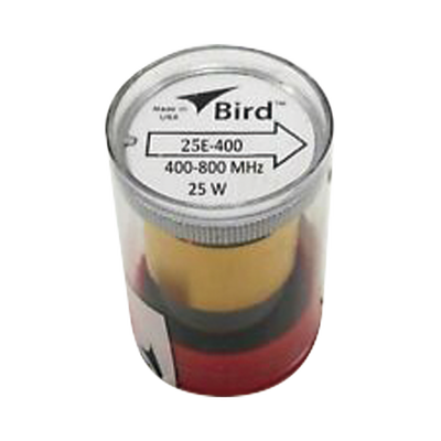 BIRD TECHNOLOGIES Elemento de 25 Watt en linea 7/8" para Wattmetro BIRD 43 en Rango de Frecuencia de 400 a 800 MHz. MOD: 25E-400
