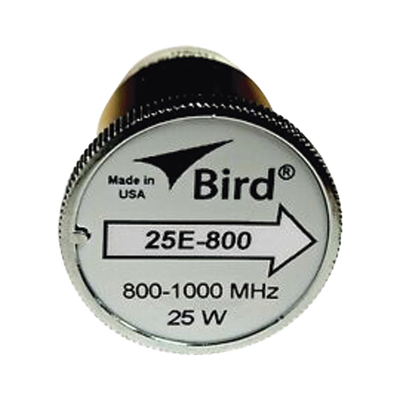 BIRD TECHNOLOGIES Elemento de 25 Watt en linea 7/8" para Wattmetro BIRD 43 en Rango de Frecuencia de 800 a 1000 MHz. MOD: 25E-800