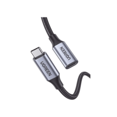 UGREEN Cable USB-C Macho a USB-C Hembra / 1metro / USB-C 3.1 Gen 2 / Compatible con Thunderbolt 3 / Carcasa de Aluminio / Nylon Trenzado / Transferencia de Datos 10 Gbps / Soporta hasta 100W para Carga Rápida. 30205