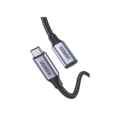 UGREEN Cable USB-C Macho a USB-C Hembra / 1metro / USB-C 3.1 Gen 2 / Compatible con Thunderbolt 3 / Carcasa de Aluminio / Nylon Trenzado / Transferencia de Datos 10 Gbps / Soporta hasta 100W para Carga Rápida. 30205