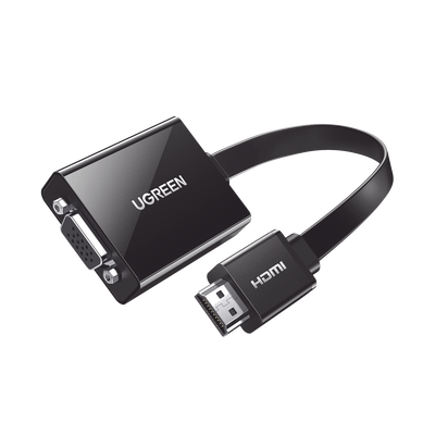 UGREEN Adaptador HDMI a VGA / Resolución 1080P / Audio 3.5mm / Con Puerto Micro USB para Alimentación / Plug & Play / No Requiere Controlador / ABS / Flexible y Duradero 40248